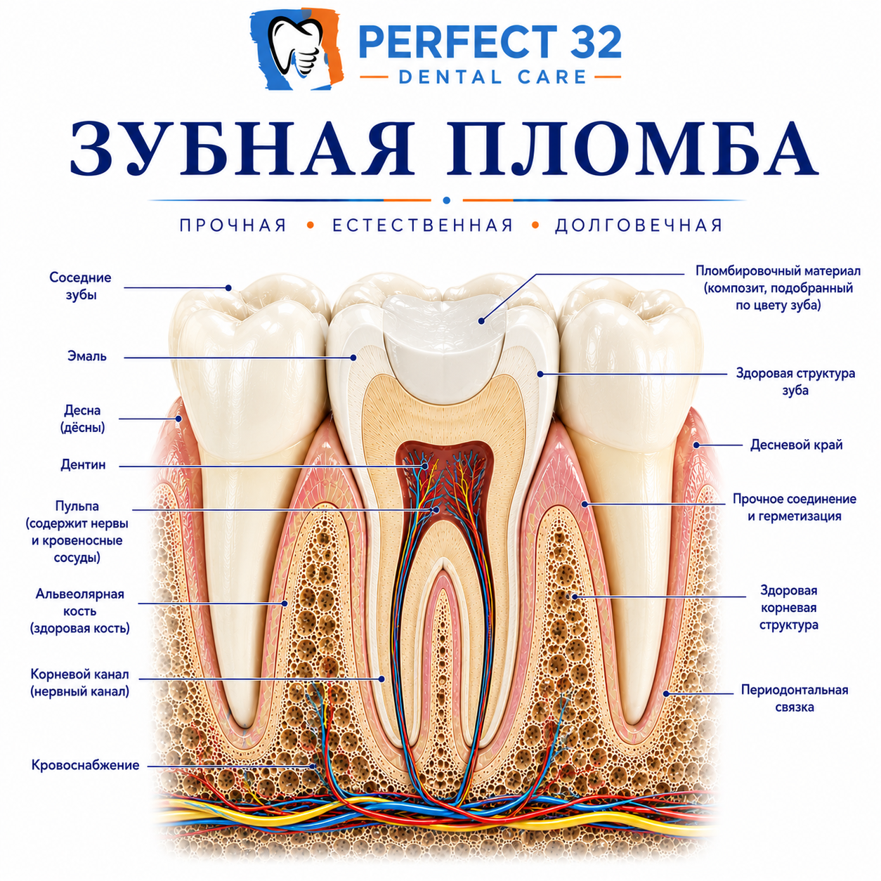 Пломбирование зубов - Perfect 32 Dental Care