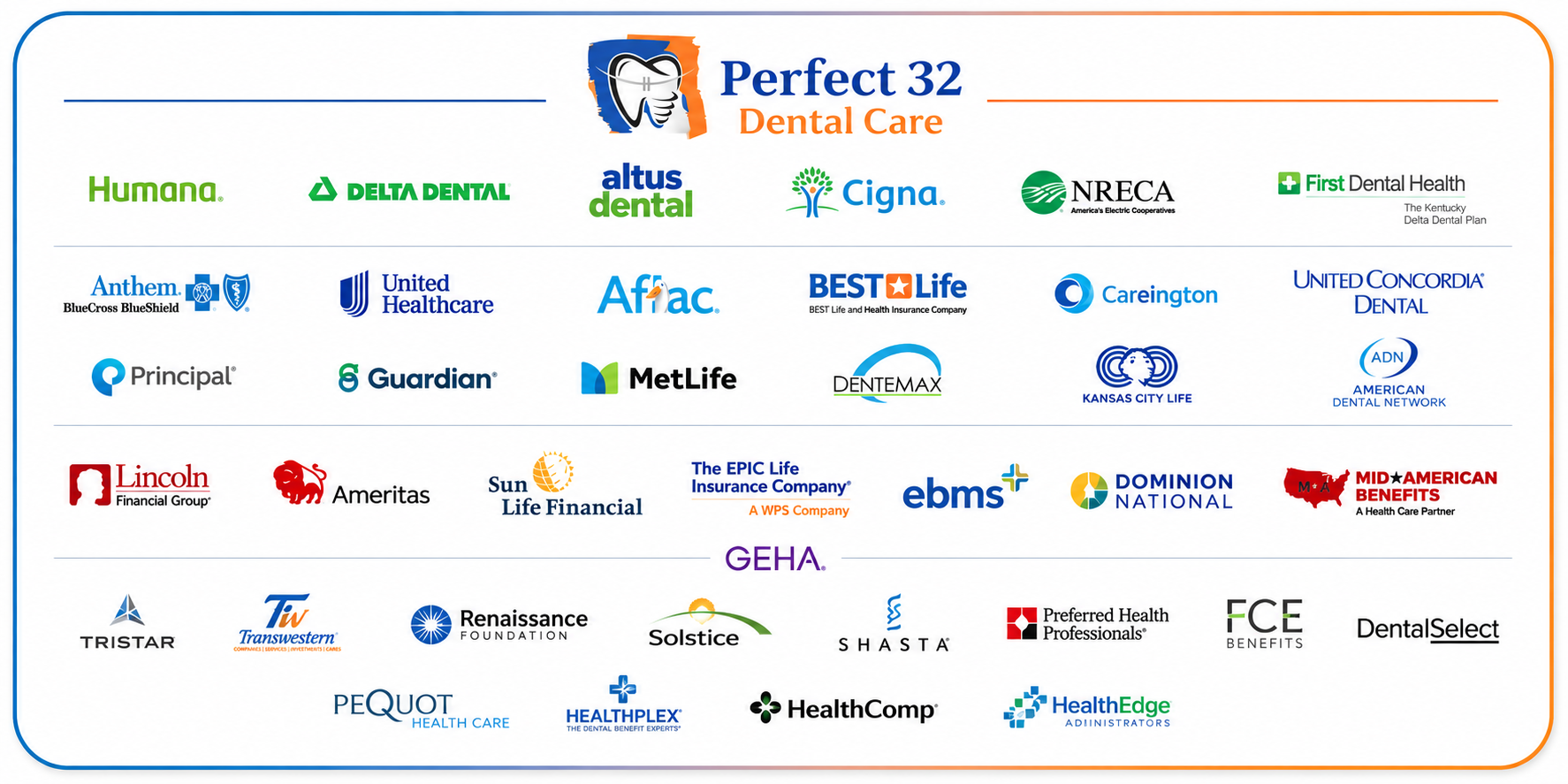 التأمينات المقبولة وطرق الدفع في عيادة Perfect 32 Dental Care في لاس فيغاس